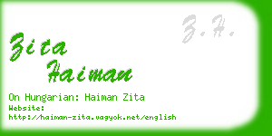 zita haiman business card